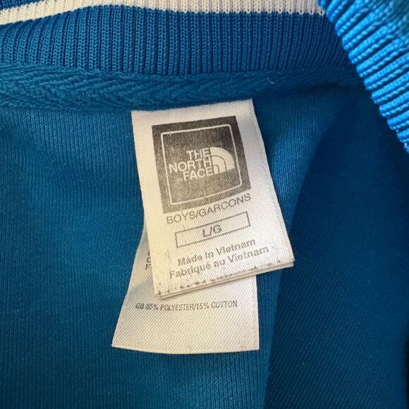 The North Face Boys Slacker Track Jacket Blue White Retro Sporty Size Large - Picture 4 of 5
